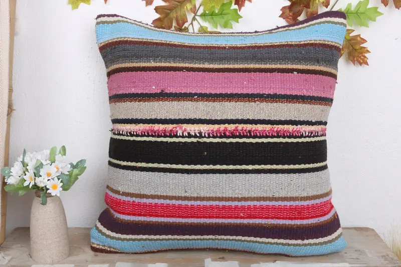 Pillow for Sofa, 20x20 Brown Pillow, Nautical Throw Cushion Cover, Cushion Case, Interior Designer Pillow, Boho Pillow Sham Cover - 2