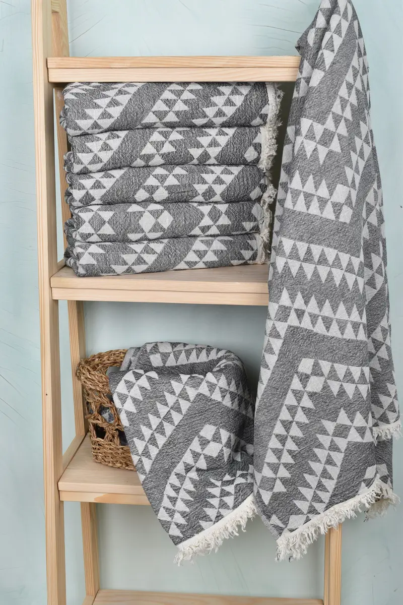 Beach Theme Bachelorette Party Gifts, Bridal Party Gifts, Lightweight Turkish towel, Beach towel, Monogram Beach Towel, 70x40 Cotton Geometric Towel - 4