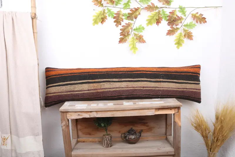 Bohemian Cushion Cushion Case, 12x48 Brown Pillow Case, Gift Pillow, Natural Cushion Cover, Home Decor Pillow, Pillow, Boho Pillow Sham Cover - 1