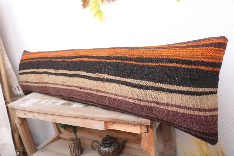 Bohemian Cushion Cushion Case, 12x48 Brown Pillow Case, Gift Pillow, Natural Cushion Cover, Home Decor Pillow, Pillow, Boho Pillow Sham Cover - 4