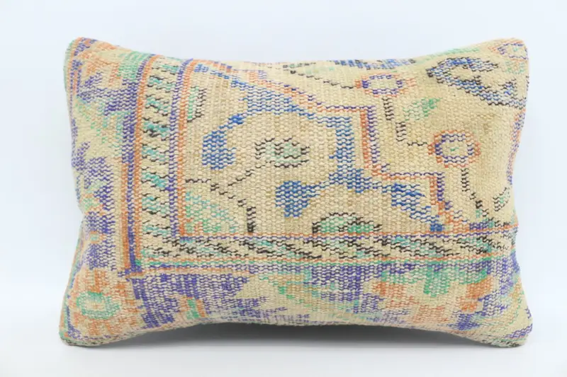 Vintage Kilim Pillow Cushion Case, Pillow, Home Decor Pillow, Kilim Pillow Cover, Kilim Cushion Sham, 16x24 Blue Pillow, Indoor Cushion - 1