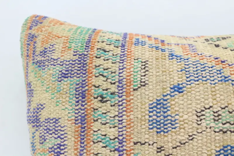 Vintage Kilim Pillow Cushion Case, Pillow, Home Decor Pillow, Kilim Pillow Cover, Kilim Cushion Sham, 16x24 Blue Pillow, Indoor Cushion - 2