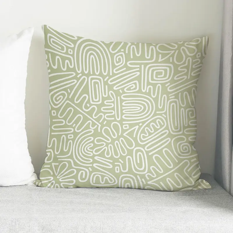 Şık Ev Dekorasyonu için Minimal Boho Soyut Baskılı Yastık