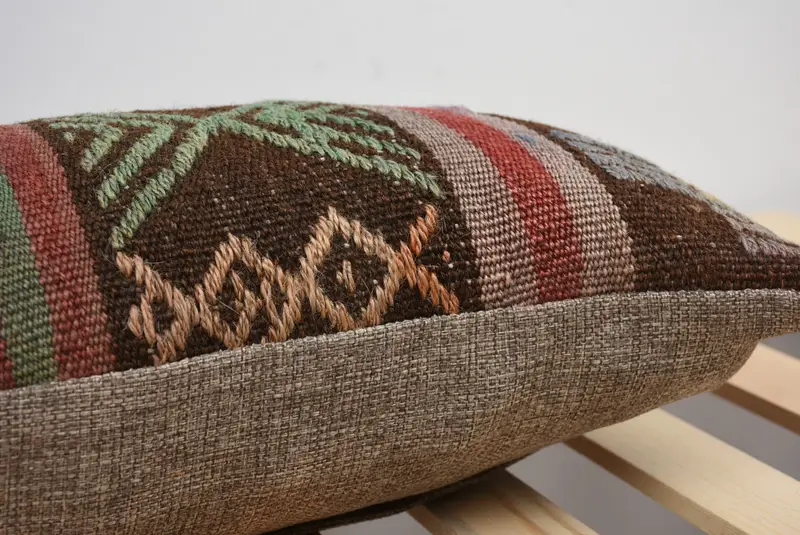 12x24 Brown Cushion Case, Pet Pillow Cover, Bohemian Cushion Cushion Case, Boho Pillow, Kilim Cushion Sham, Cushion Case, Kilim Pillow - 7