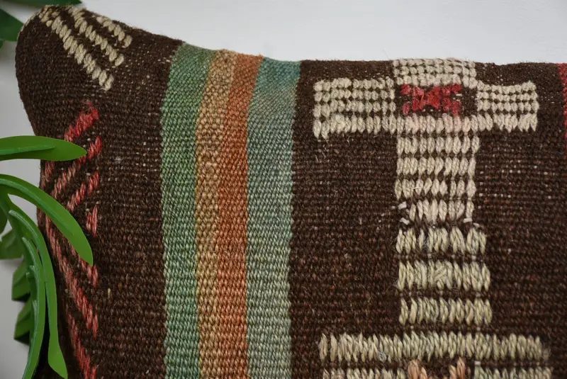 12x24 Brown Cushion Case, Pet Pillow Cover, Bohemian Cushion Cushion Case, Boho Pillow, Kilim Cushion Sham, Cushion Case, Kilim Pillow - 2