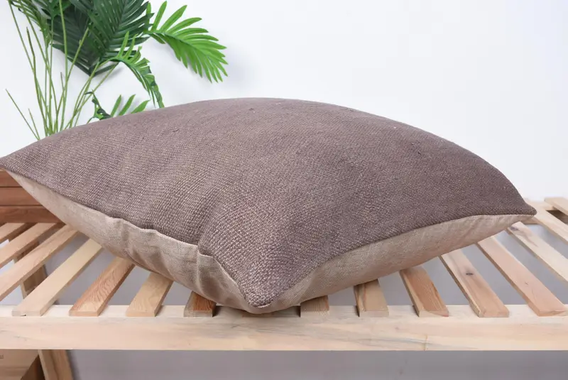 Nomadic Pillow Case, Pillow for Couch, Muted Pillow Sham, Cushion Case, Vintage Kilim Pillow, 28x28 Brown Cushion, Home Decor Pillow - 6