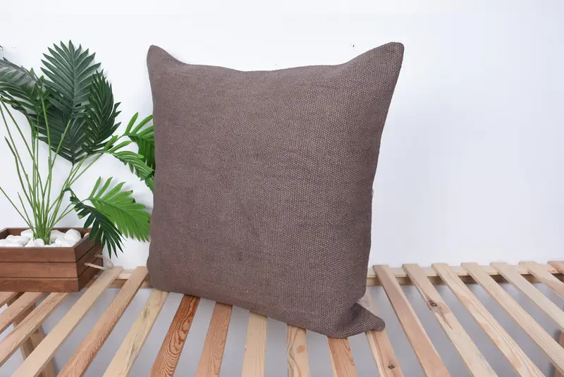 Nomadic Pillow Case, Pillow for Couch, Muted Pillow Sham, Cushion Case, Vintage Kilim Pillow, 28x28 Brown Cushion, Home Decor Pillow - 5