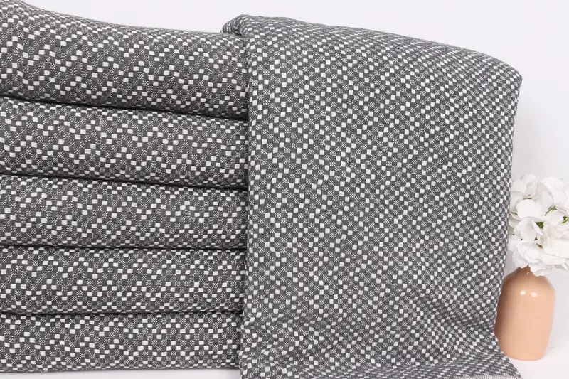 Monogram Blanket, Housewarming Gift, First Wedding Anniversary Gift, Bachelorette Party Favors, Halloween Gifts, 76x68 Cotton Herringbone Towel - 2