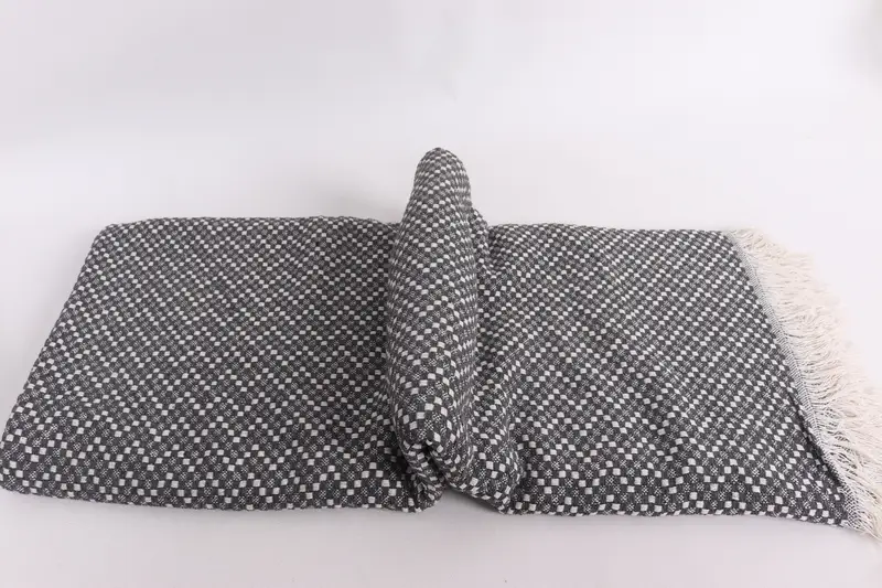 Monogram Blanket, Housewarming Gift, First Wedding Anniversary Gift, Bachelorette Party Favors, Halloween Gifts, 76x68 Cotton Herringbone Towel - 6