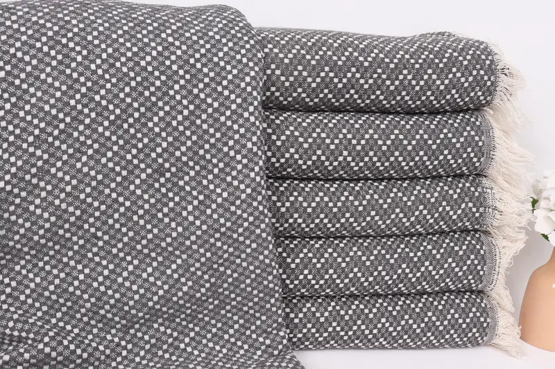 Monogram Blanket, Housewarming Gift, First Wedding Anniversary Gift, Bachelorette Party Favors, Halloween Gifts, 76x68 Cotton Herringbone Towel - 1
