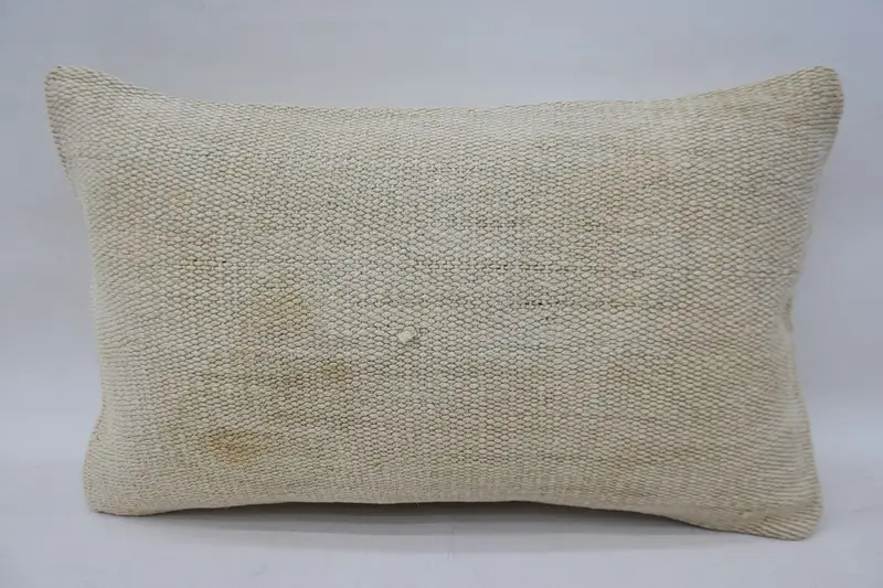 12x20 Beige Pillow Cover, Car Pillow Sham, Pillow Cover, Boho Pillow, Turkish Kilim Pillow, Aesthetic Pillow Sham, Ethnical Kilim Rug Pillow - 1