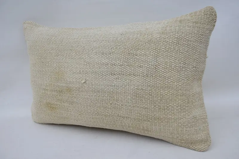 12x20 Beige Pillow Cover, Car Pillow Sham, Pillow Cover, Boho Pillow, Turkish Kilim Pillow, Aesthetic Pillow Sham, Ethnical Kilim Rug Pillow - 3