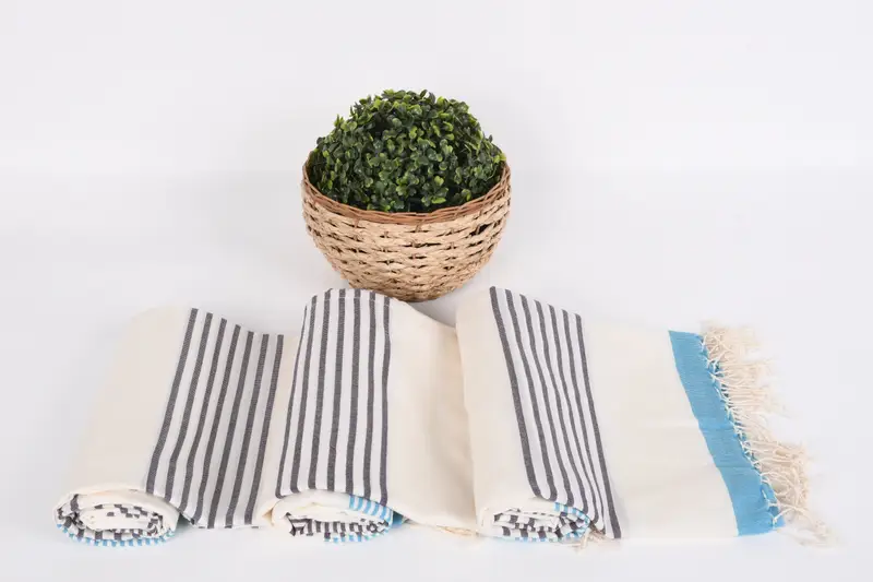Türk havlu plajı, aile hediyesi, bekar hediyeler, 70x40 pamuklu çizgili havlu, monogram Türk banyo havlu, yoga havlu, hafif Türk havlu - 8
