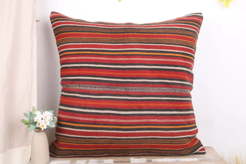 Lounge Throw Pillow, Outdoor Cushion Cover, Cushion Case, Home Decor Pillow, Vintage Kilim Throw Pillow, Pillow for Sofa, 28x28 Red Cushion Cover - 2