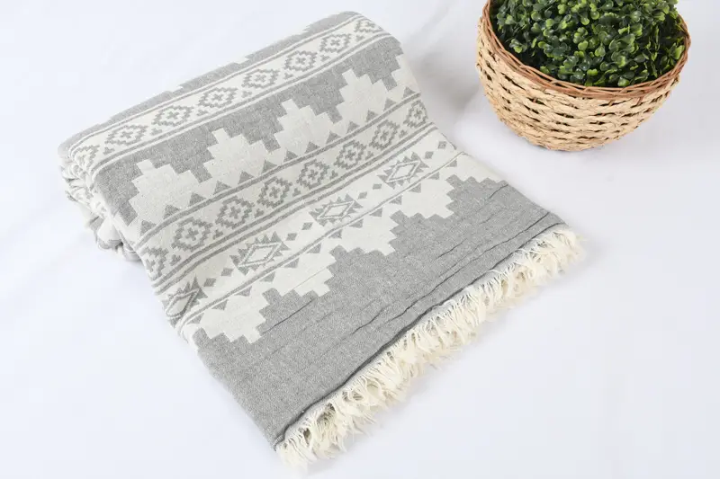 Personalized Wedding Gift, 92x80 Cotton Kilim Towel, Customized Turkish Blanket, Housewarming Gift, Custom Blanket, Bridal Shower Gift - 4