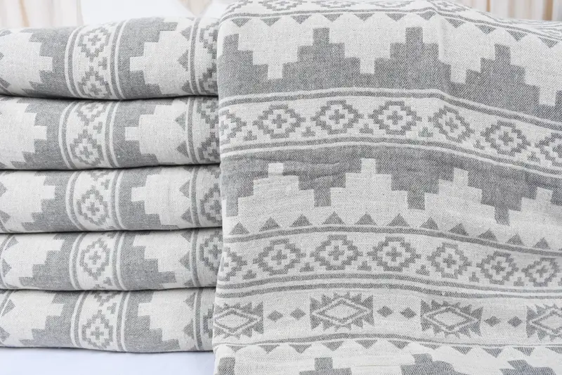 Personalized Wedding Gift, 92x80 Cotton Kilim Towel, Customized Turkish Blanket, Housewarming Gift, Custom Blanket, Bridal Shower Gift - 3