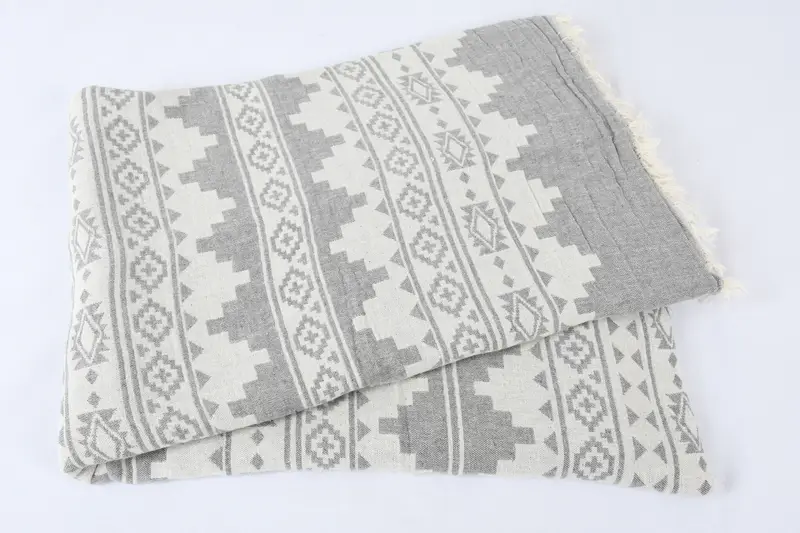 Personalized Wedding Gift, 92x80 Cotton Kilim Towel, Customized Turkish Blanket, Housewarming Gift, Custom Blanket, Bridal Shower Gift - 5