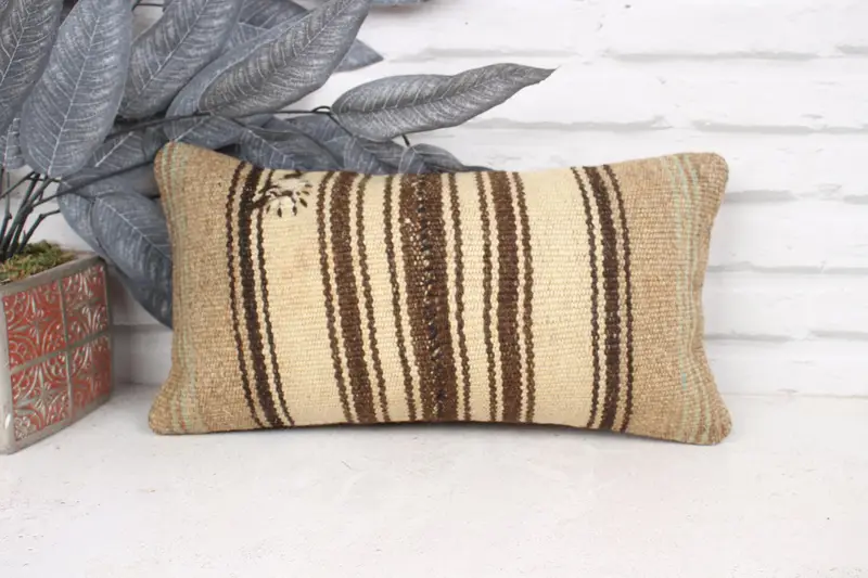 8x16 Beige Pillow, Pillow Cover, Gift Pillow, Floor Cushion Cover, Boho Pillow Sham Cover, Home Decor Pillow, Living Room Throw Cushion Case - 1