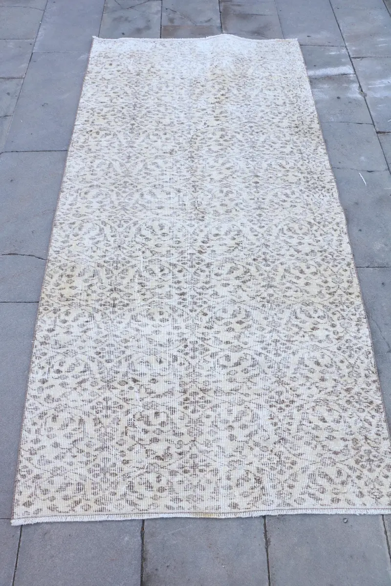 Alfombra Ikat marrón, 3,3x6,8 pies Elegante acento beige