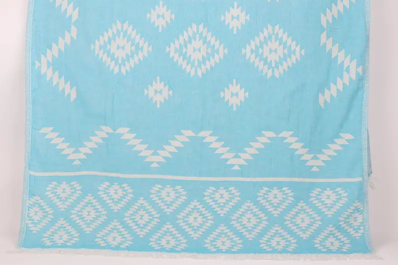 Personalized Gift Turquoise Towel 36x71 Inches Organic Turkish Cotton