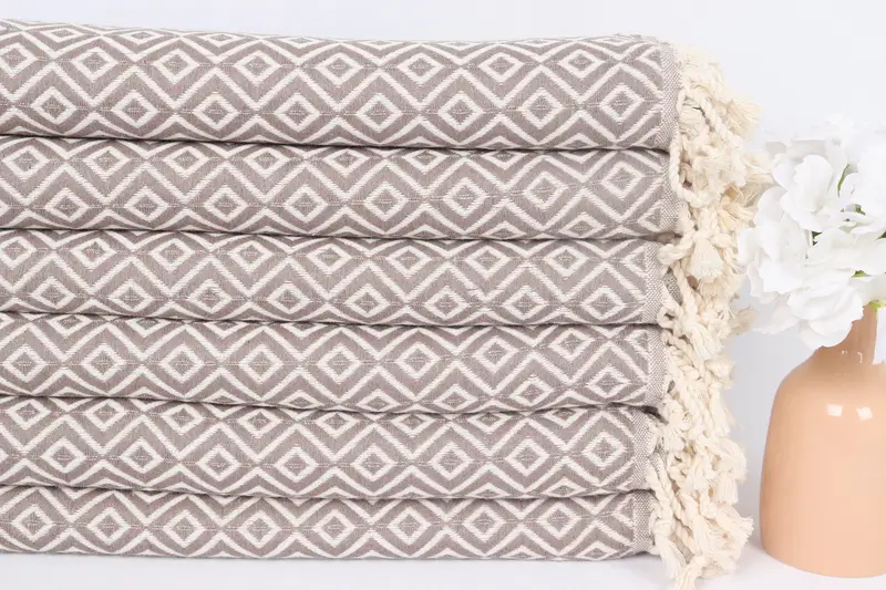 Custom Wedding Gift, 70x40 Cotton Diamond Towel, Handwoven organic Turkish towel for spa, Soft towel, Monogrammed Beach Towel, Gift For Best Friend - 3
