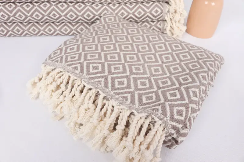 Custom Wedding Gift, 70x40 Cotton Diamond Towel, Handwoven organic Turkish towel for spa, Soft towel, Monogrammed Beach Towel, Gift For Best Friend - 5