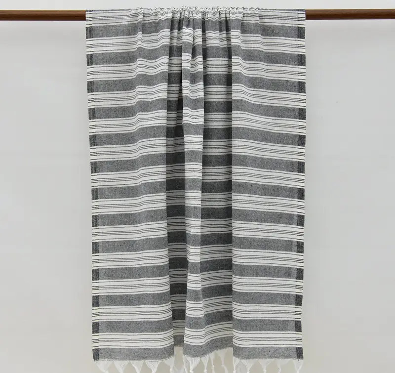 Türk havlu, onun için yıldönümü hediyesi, organik havlu, 70x40 pamuklu çizgili havlu, el yapımı Türk Hamam havlu, monogramlı plaj havlusu - 8