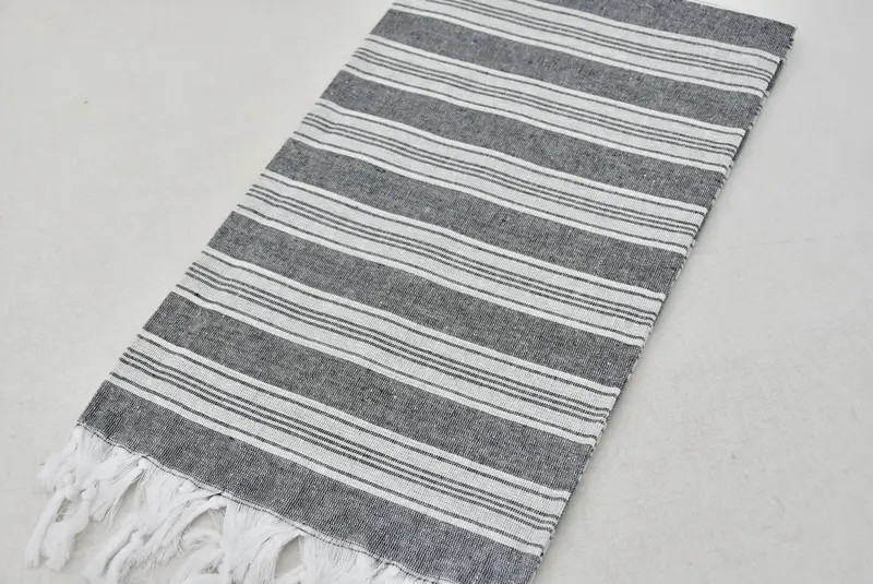 Türk havlu, onun için yıldönümü hediyesi, organik havlu, 70x40 pamuklu çizgili havlu, el yapımı Türk Hamam havlu, monogramlı plaj havlusu - 5