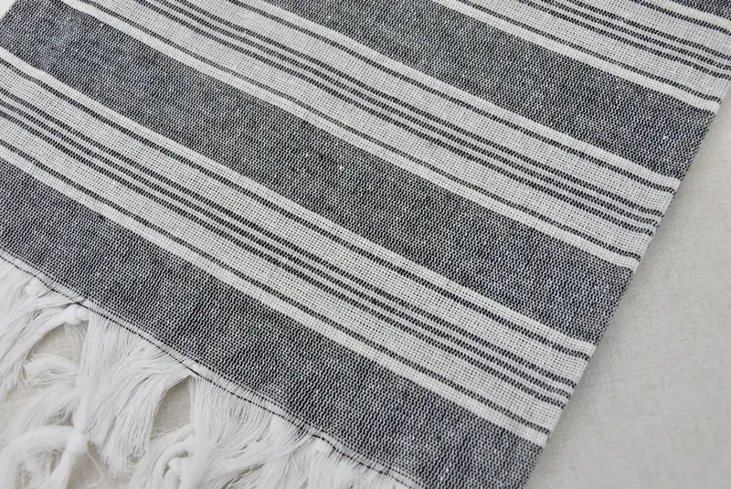 Türk havlu, onun için yıldönümü hediyesi, organik havlu, 70x40 pamuklu çizgili havlu, el yapımı Türk Hamam havlu, monogramlı plaj havlusu - 6