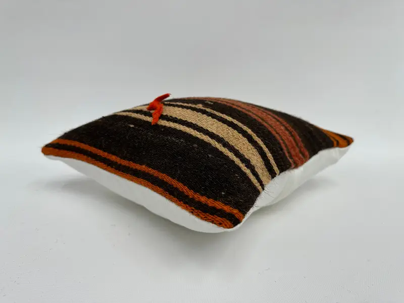 Pillow Sham, Anatolian Cushion Cover, 12x12 Brown Pillow Sham, Handmade Kilim Cushion, Boho Pillow, Interior Designer Pillow - 6