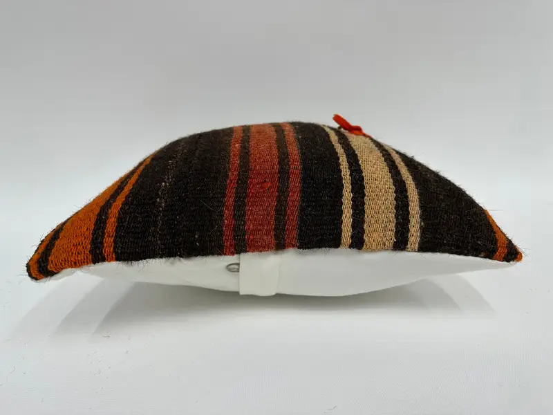 Pillow Sham, Anatolian Cushion Cover, 12x12 Brown Pillow Sham, Handmade Kilim Cushion, Boho Pillow, Interior Designer Pillow - 5