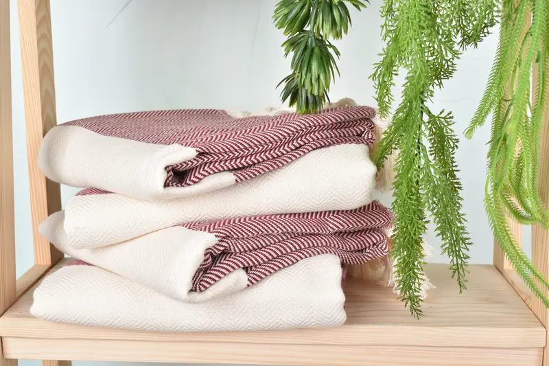 Wedding Gift, 70x40 Cotton Herringbone Towel, Turkish Towel Monogram, Christmas Favors, Lightweight towel, Beach Theme Wedding Gift, Travel towel - 7