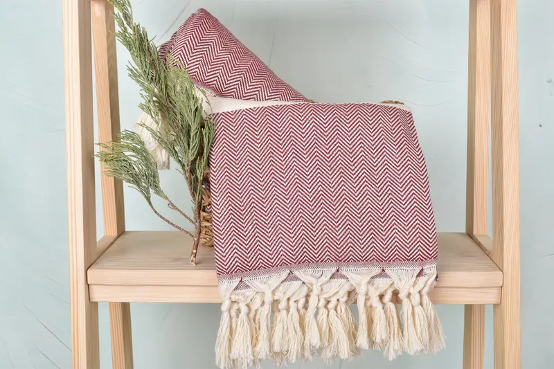 Wedding Gift, 70x40 Cotton Herringbone Towel, Turkish Towel Monogram, Christmas Favors, Lightweight towel, Beach Theme Wedding Gift, Travel towel - 4