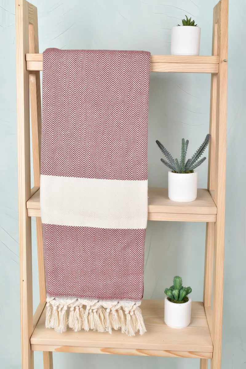 Wedding Gift, 70x40 Cotton Herringbone Towel, Turkish Towel Monogram, Christmas Favors, Lightweight towel, Beach Theme Wedding Gift, Travel towel - 8