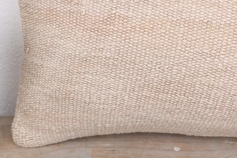 Cushion Case, Pillow for Sofa, Neutral Throw Cushion, 12x20 Beige Cushion Cover, Kilim Pillow, Throw Kilim Pillow, Cozy Throw Cushion Cover - 3