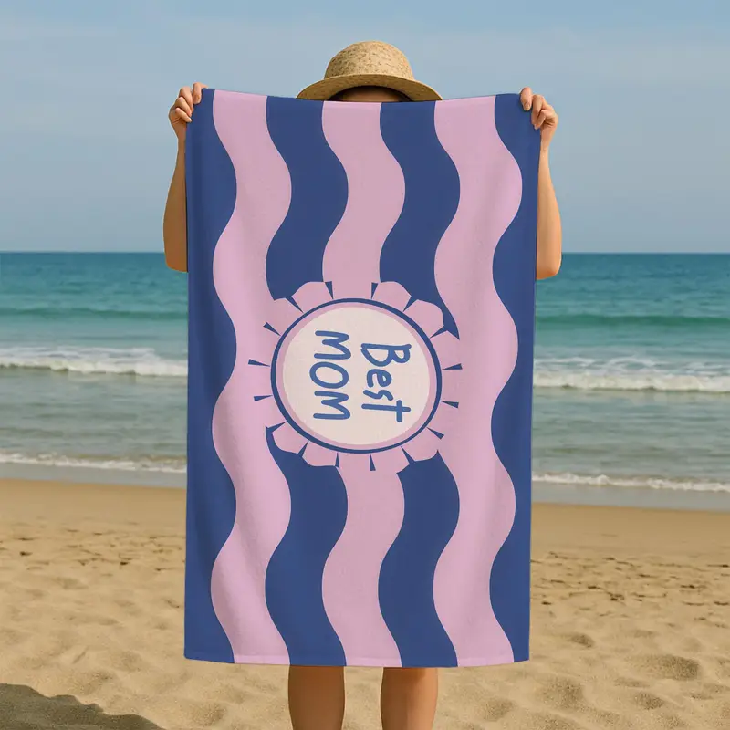 Organic Cotton Blue Beach Towel - Perfect for Summer Relaxation - 1