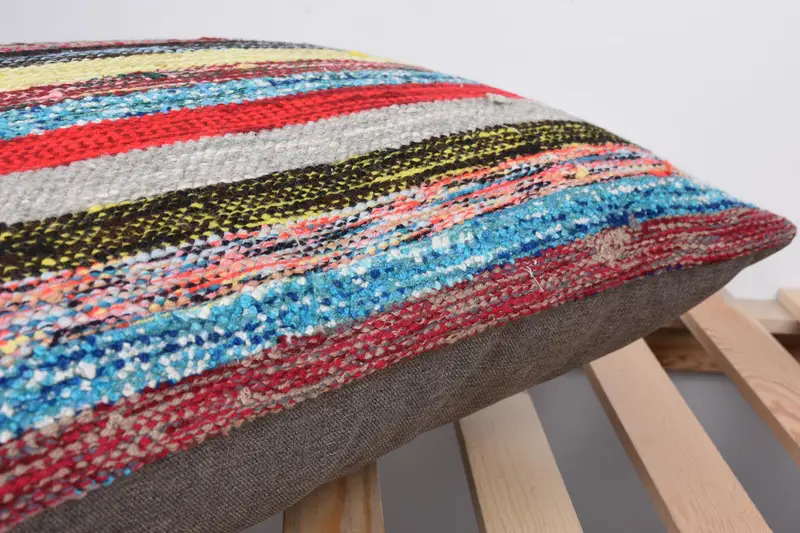 Vintage Kilim Pillow, Cushion Case, Anatolian Pillow Cover, Turkish Pillow, 16x24 Yellow Cushion Case, Gift Pillow, Pastel Pillow Cover - 7