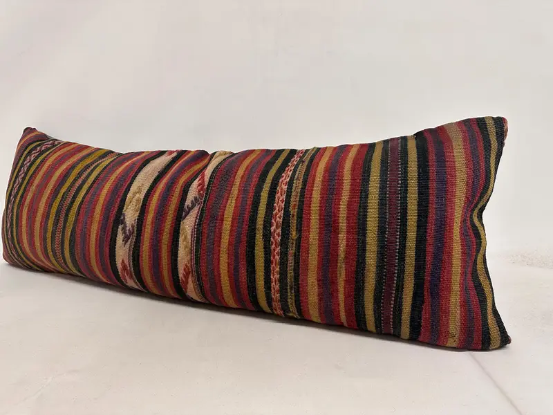 Yoga Pillow Cover, Cushion, 16x48 Red Cushion Cover, Pillow for Sofa, Turkish Pillow, Square Throw Pillow Sham, Throw Kilim Pillow - 4
