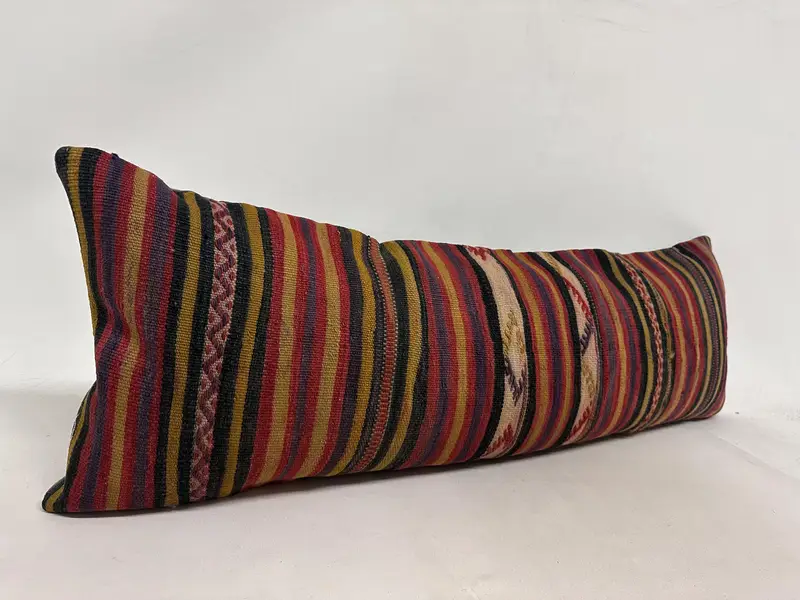 Yoga Pillow Cover, Cushion, 16x48 Red Cushion Cover, Pillow for Sofa, Turkish Pillow, Square Throw Pillow Sham, Throw Kilim Pillow - 3