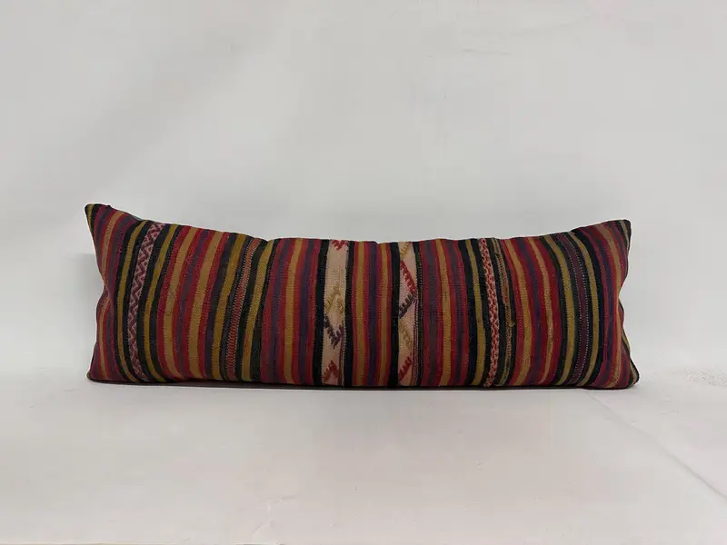 Yoga Pillow Cover, Cushion, 16x48 Red Cushion Cover, Pillow for Sofa, Turkish Pillow, Square Throw Pillow Sham, Throw Kilim Pillow - 1