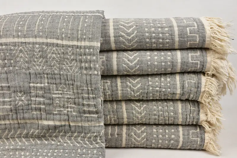 92x80 Cotton Ethnic Design Towel, Turkish Cotton Throw Blanket, Throw Blankets for Couch, Bridesmaid Gifts, Woven Blanket, Throw Blanket Couch - 1