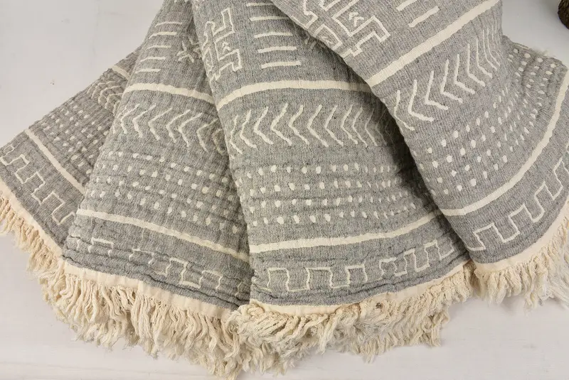 92x80 Cotton Ethnic Design Towel, Turkish Cotton Throw Blanket, Throw Blankets for Couch, Bridesmaid Gifts, Woven Blanket, Throw Blanket Couch - 4