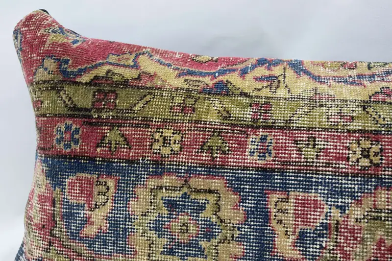 Vintage Kilim Pillow, Accent Throw Pillow Sham, Boho Pillow Sham Cover, Pillow Cover, Retro Throw Pillow, 16x48 Red Pillow Sham, Pillow for Couch - 2