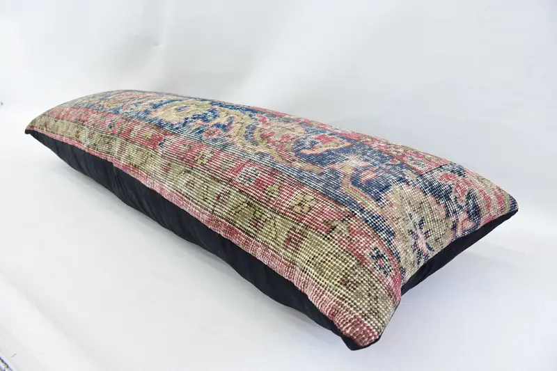 Vintage Kilim Pillow, Accent Throw Pillow Sham, Boho Pillow Sham Cover, Pillow Cover, Retro Throw Pillow, 16x48 Red Pillow Sham, Pillow for Couch - 6