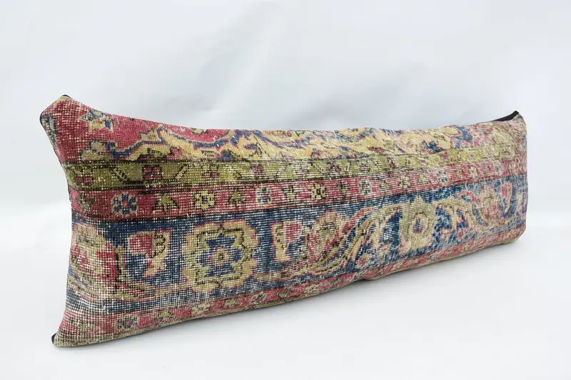 Vintage Kilim Pillow, Accent Throw Pillow Sham, Boho Pillow Sham Cover, Pillow Cover, Retro Throw Pillow, 16x48 Red Pillow Sham, Pillow for Couch - 3