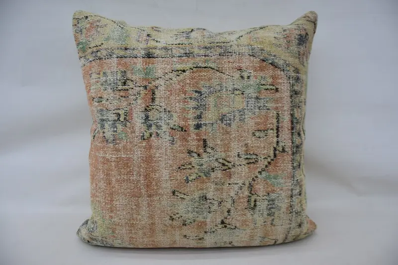 Pillow Sham, Vintage Throw Pillow, Gift Pillow, Ottoman Pillow, Pillow for Sofa, Antique Pillows, 32x32 Beige Pillow Sham - 4