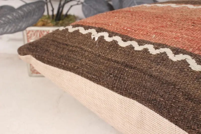 Gift Pillow, Pillow Sham, Pillow for Couch, 18x18 Brown Pillow Case, Cotton Pillow Sham, Kilim Pillow Cover, Shabby Chic Pillow Case - 7