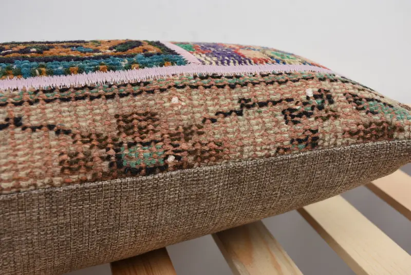 El yapımı Kilim yastığı, 12x24 mavi yastık kapağı, vintage Kilim yastık, çiftlik evi yastığı, kanepe için yastık, pamuk yastık çantası, yastık çantası - 7