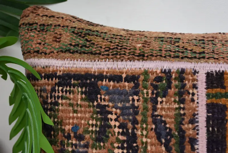 El yapımı Kilim yastığı, 12x24 mavi yastık kapağı, vintage Kilim yastık, çiftlik evi yastığı, kanepe için yastık, pamuk yastık çantası, yastık çantası - 2