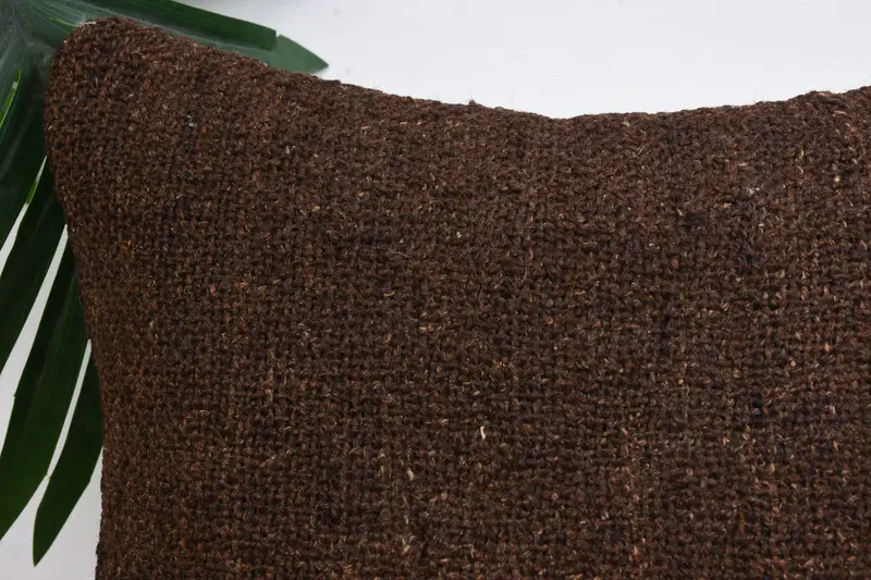 Sofa Pillow, Pattern Throw Cushion Case, Throw Kilim Pillow, Pillow Cover, Ethnical Kilim Rug Pillow, Kilim Cushion Sham, 12x12 Brown Pillow Sham - 2